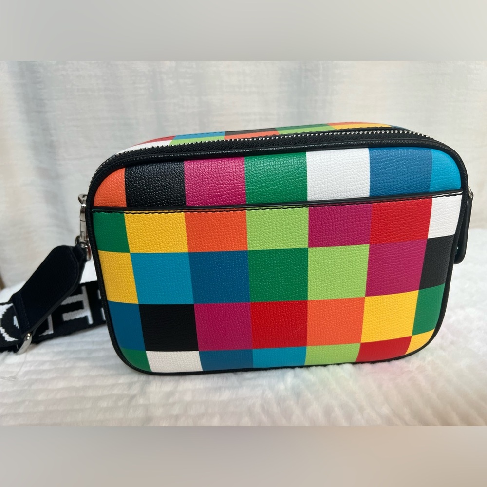 Karl Lagerfeld Paris NWT Classic Karl Multi
Colored Crossbody Bag Guitar Strap - Picture 8 of 12